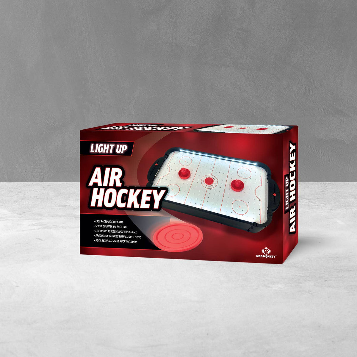 Mad Monkey - Mini Air-Hockey Tafel met LED-verlichting