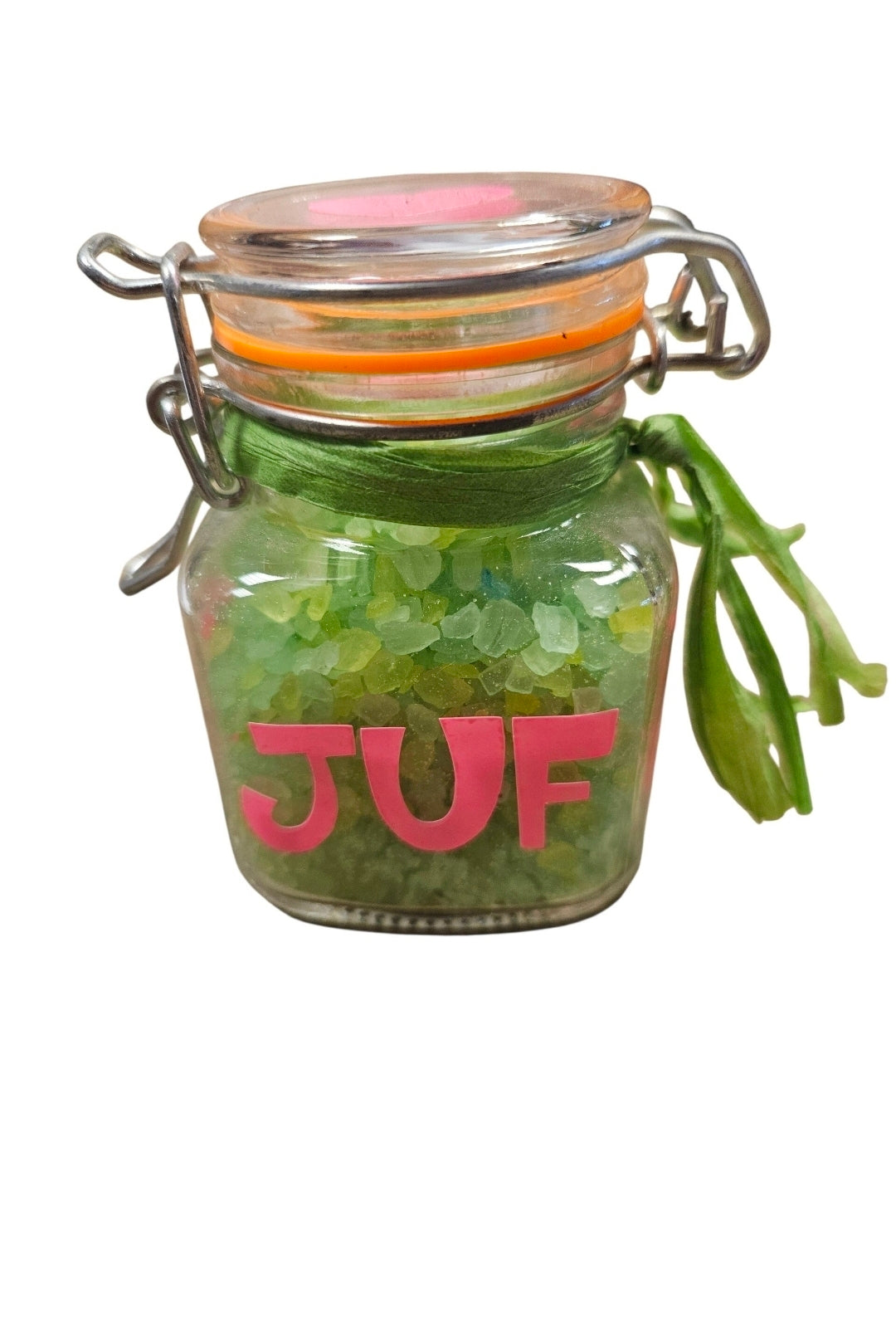 Wekpotje met badzout, juf