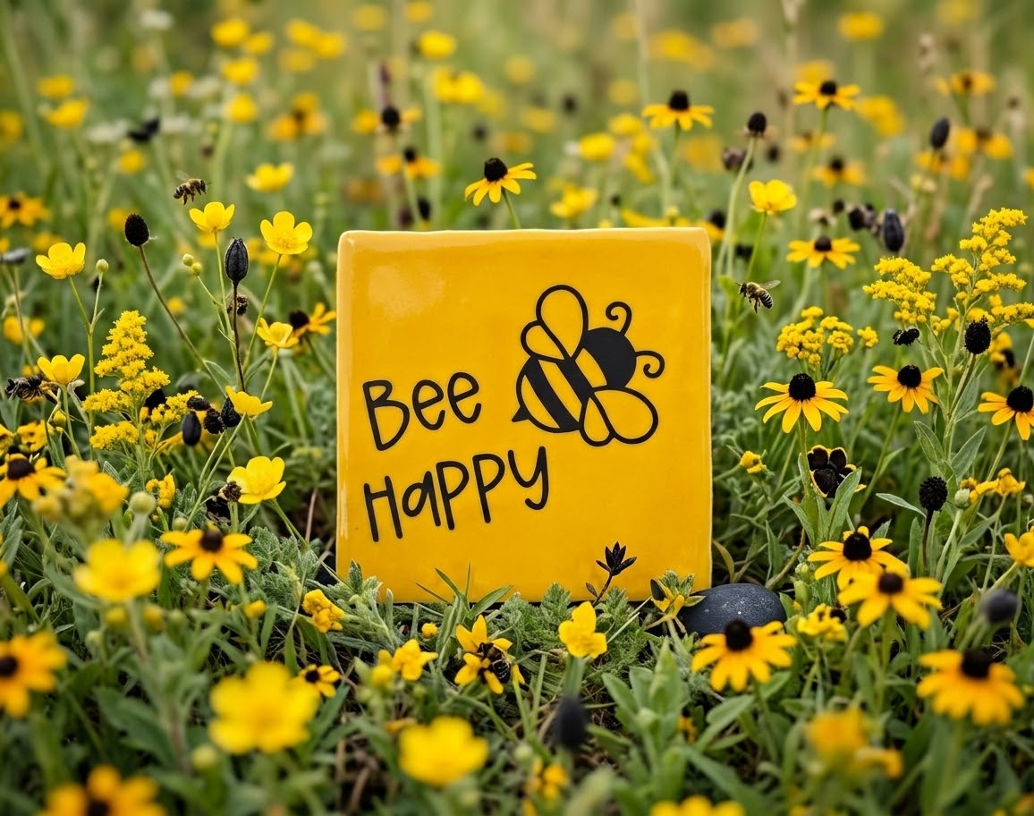 Tegeltje Bee Happy