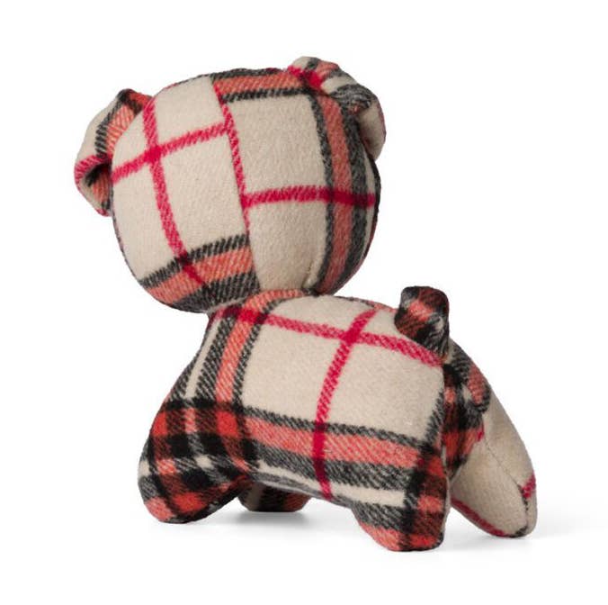 Miffy & Friends beige Snuffie de hond met ruitjes knuffeldier