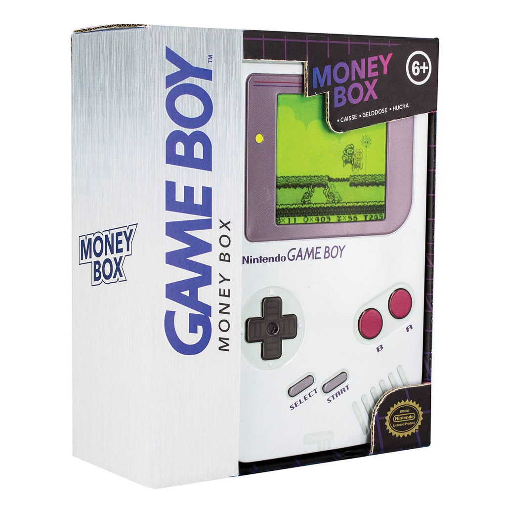 Nintendo Game Boy spaarpot van grijs tin in geschenkverpakking
