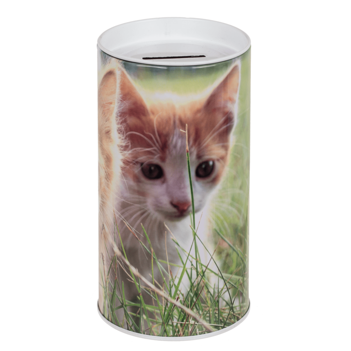 Metalen spaarpot met dieren