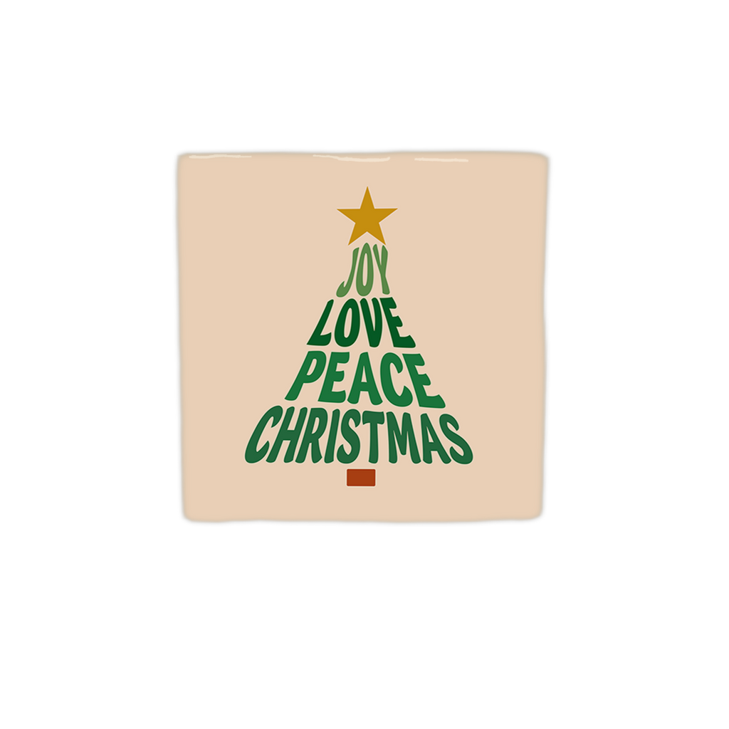 Tegeltje love peace christmas