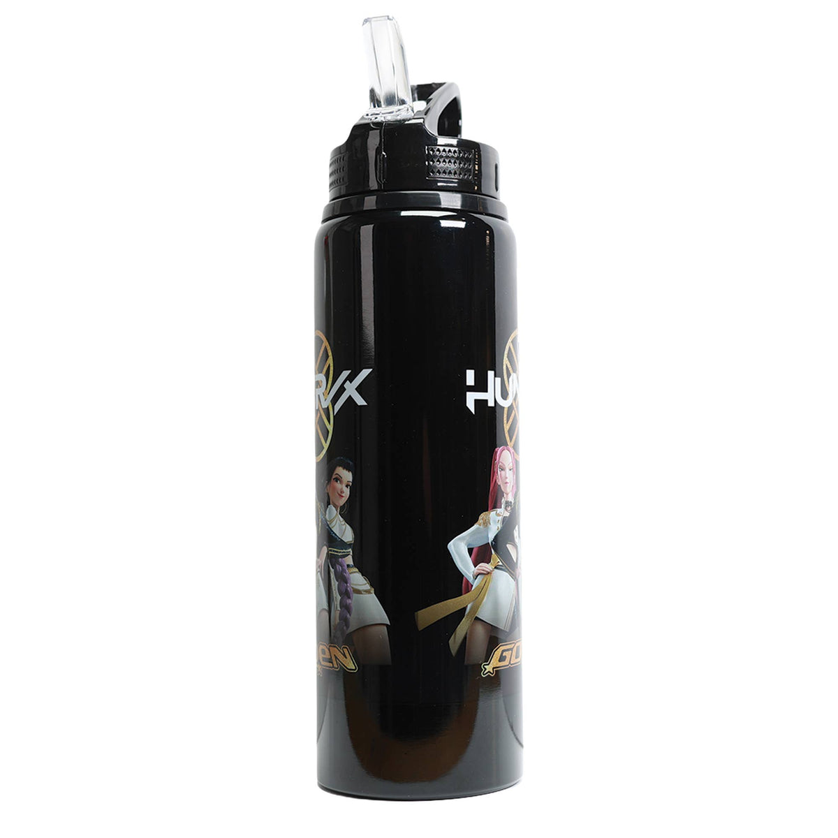 KPop Demon Hunters - Flip-top drinkfles (650 ml). Goudkleurig