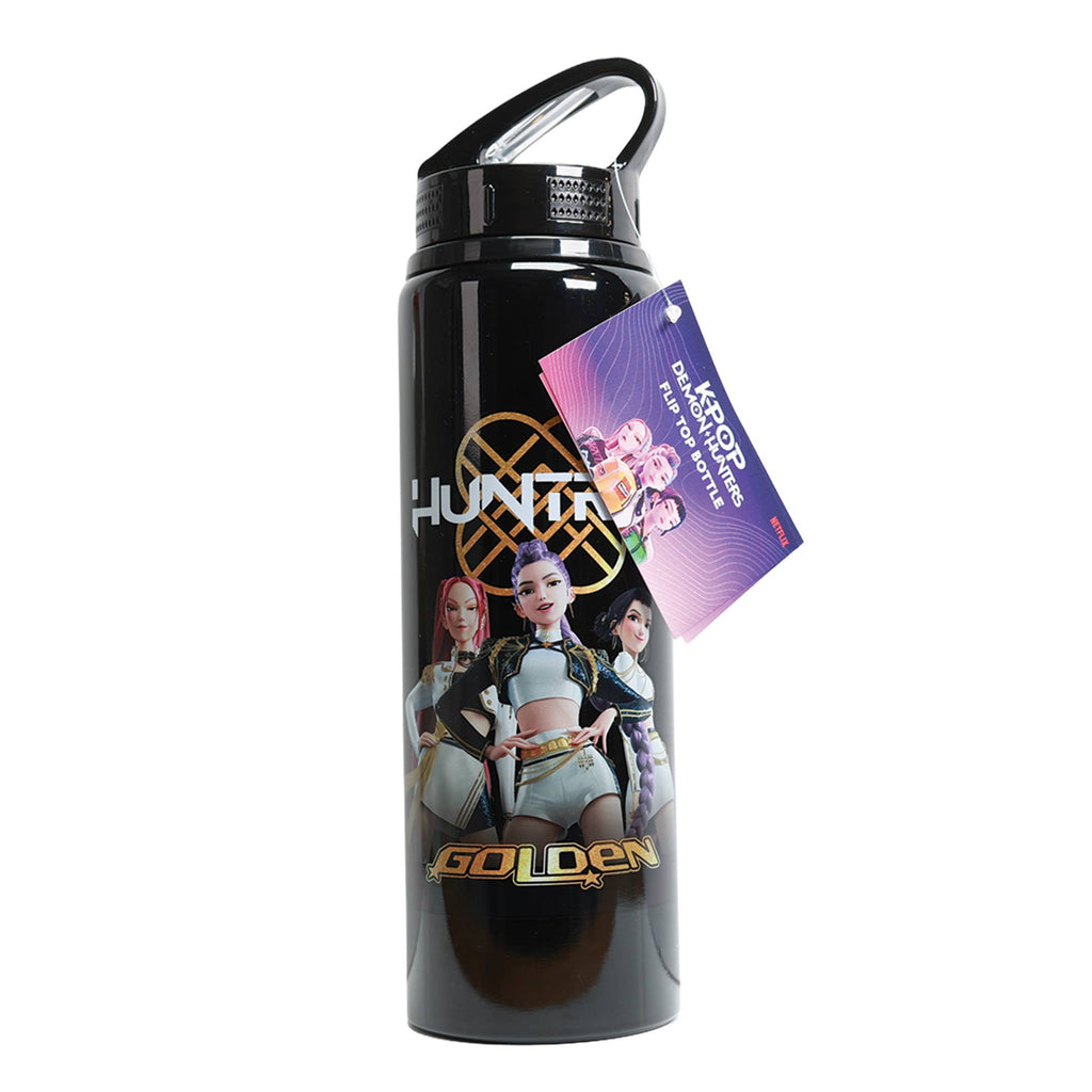KPop Demon Hunters - Flip-top drinkfles (650 ml). Goudkleurig