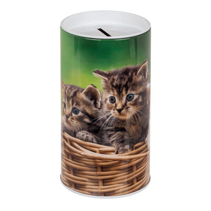 Metalen spaarpot met dieren