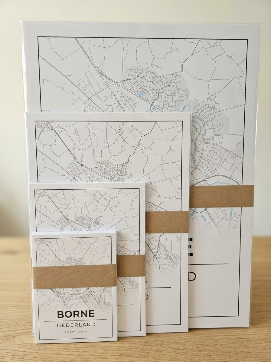 Plattegrond kaart Borne